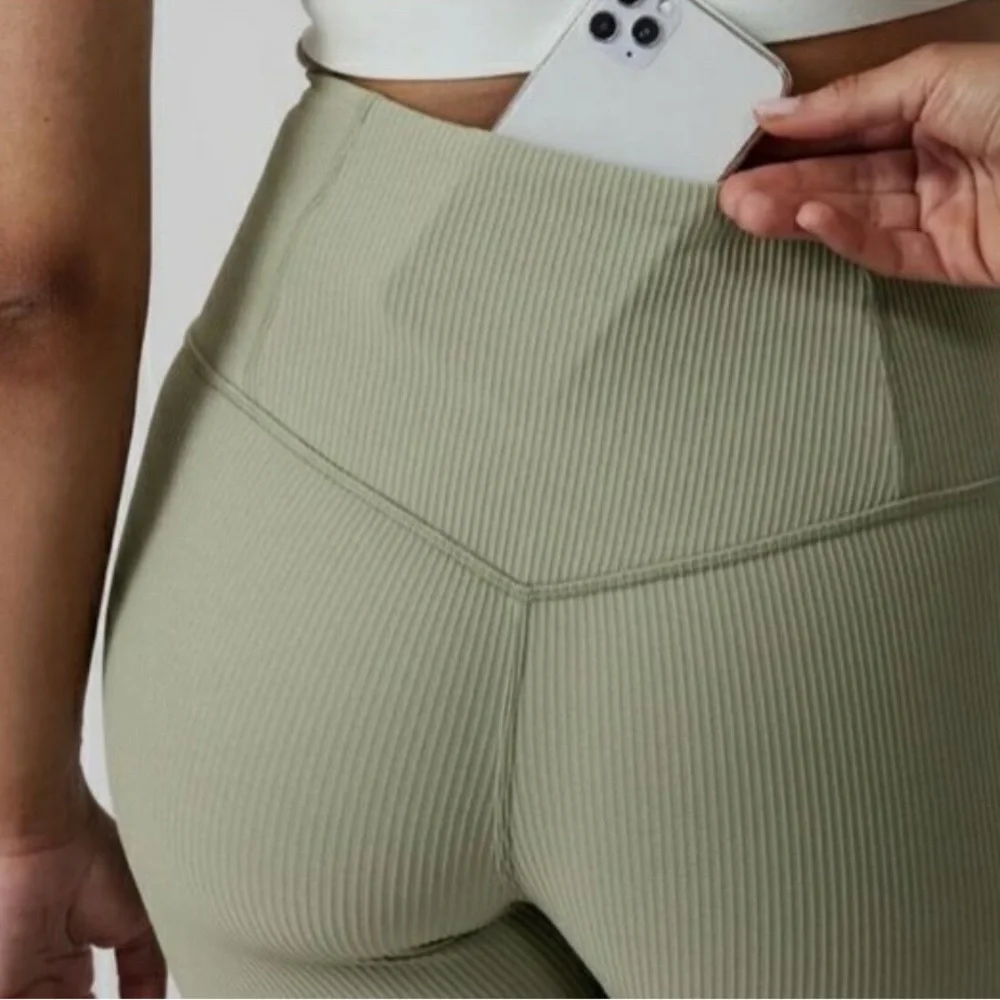 Athleta Elation Rib Tight Legging High Rise Green Size Small✨Like New Retail $89 - Picture 2 of 5